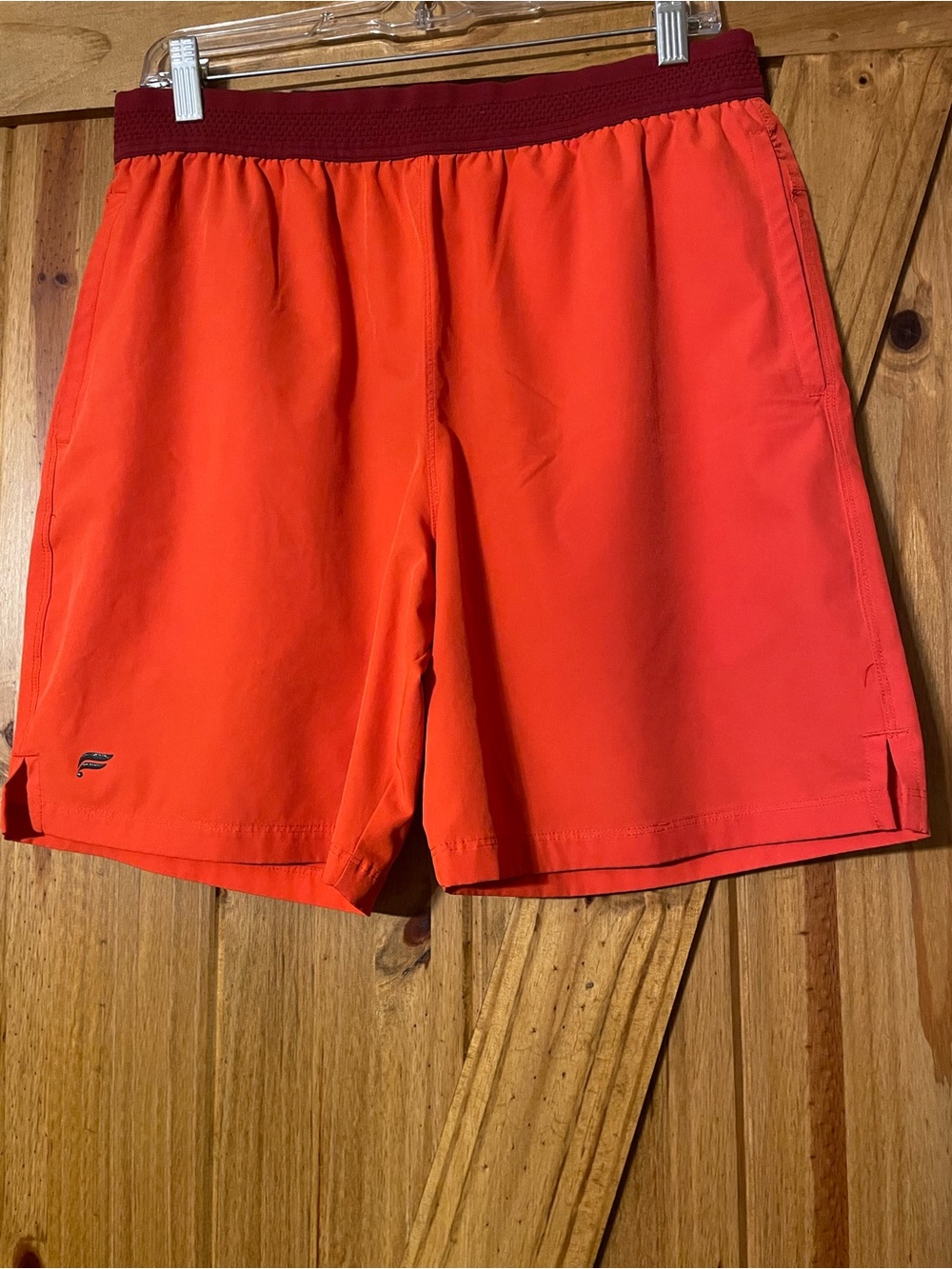 Fabletics Fundamental Short- Orange with Red Waistband